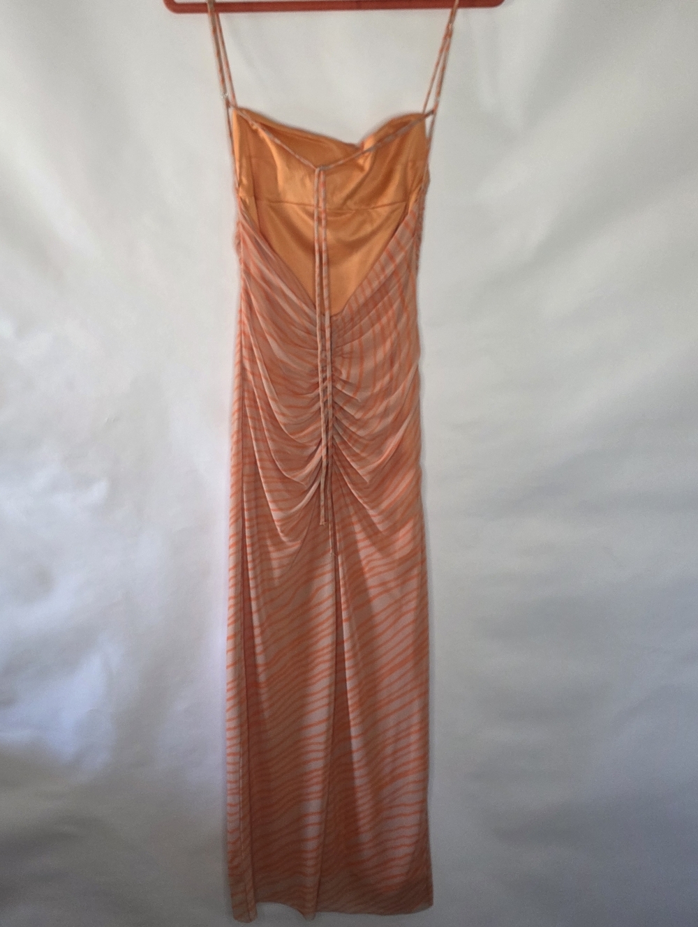 Zara Tulle Mesh Open Back Maxi Dress Size S Spaghetti Strap Stretch Party Y2K - Picture 6 of 15